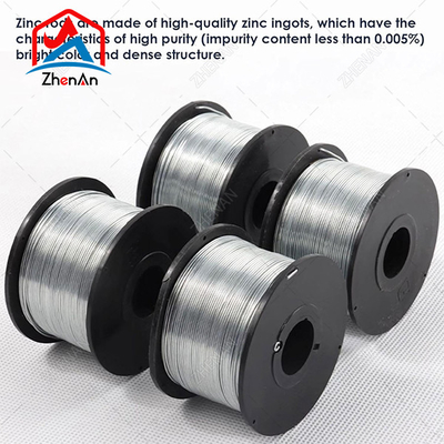 99.995% Good Electric Conductivity Pure 1.2mm 1.6 Mm Zinc Wire For Arc Spray Machine
