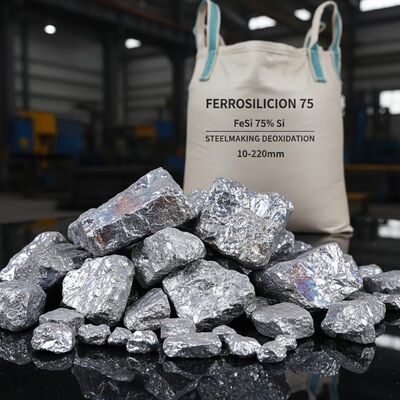 Industrial Ferrosilicon 75 (FeSi 75) Alloy with 75% Silicon for Steelmaking Deoxidation in 10–220mm Sizes